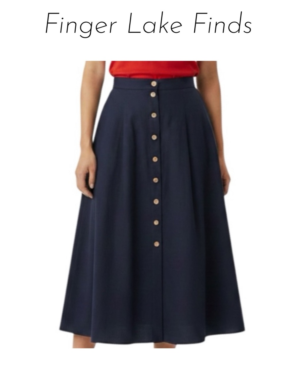 NWT Rafaella Navy Blue Cotton Skirt, 14